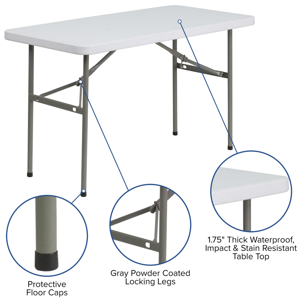 FLASH 122cm Plastic Folding Table Commercial Grade
